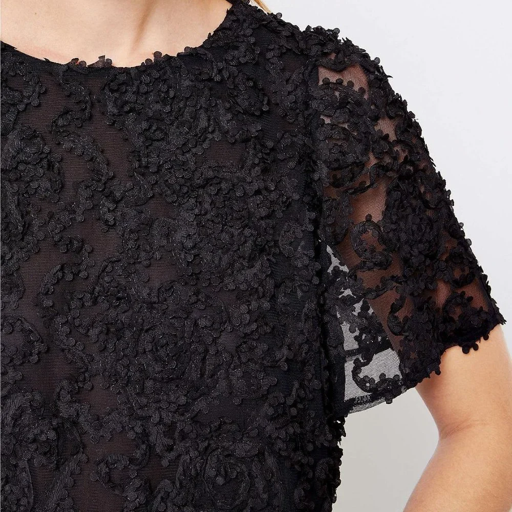 Loft PXXS Tulle Puff Sleeve Top
